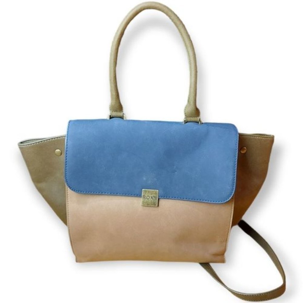 Roxy Earthy Tricolour Trapeze Crossbody Satchel